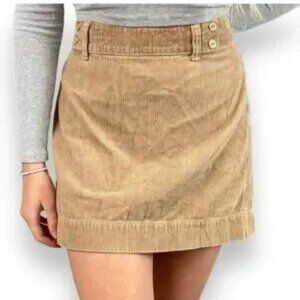 Ann Taylor LOFT Tan Corduroy Mini Skirt Size 0